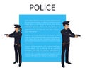 Police Policewoman and Man Vector Illustration