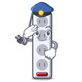 Police power strip in the character shape Royalty Free Stock Photo
