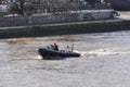 Police powerboat on the river Seine in Paris Royalty Free Stock Photo