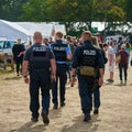 Police presence at an annual folk festival in Havelberg, Germany