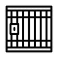 Police Prison Bar Gate Icon Outline Illustration