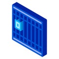 Police Prison Bar Gate isometric icon vector illustration