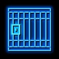 Police Prison Bar Gate neon glow icon illustration