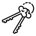 Police prison key icon, outline style