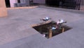 Police quadcopters take off for patrol