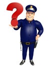 Police with Questionmark sign Royalty Free Stock Photo