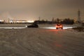 Police raid to detain violators for driving in the coastal protective strip of the water protection zone on the Moskva River