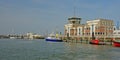 Police and rescue service boat in the harbor of Ostend, belgium Royalty Free Stock Photo