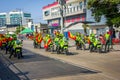 Police riding motorcycles participate in Colombia's most importa