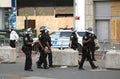 Police in riot gear prepare for protest in NYC