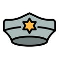 Police road icon vector flat