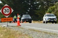 Police run a breathalyser checkpoint