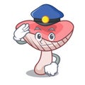 Police russule mushroom character cartoon