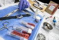 Police scientist working in Criminalistic Lab, victim clock analysis for murder
