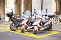 Police scooters. Geneva Royalty Free Stock Photo