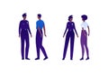 Police security character concept. Vector flat person illustration set. Group of african american people. Man and woman officer Royalty Free Stock Photo