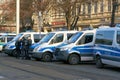 Police security forces during protests by opponents of the Corona measures in Magdeburg in Germany