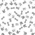 Police Security Private Handcuffs Seamless Pattern