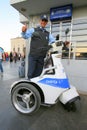 Policeman on segway machine