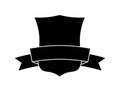 Police shield black shape. Heraldic shields blank emblems. Security vector labels.