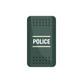 Police shield icon, flat style Royalty Free Stock Photo