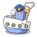 Police ship character cartoon style