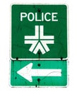 Police sign and arrow Royalty Free Stock Photo