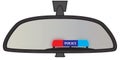 Police Sirens In Rear View Mirror Royalty Free Stock Photo