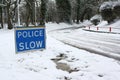 Police Slow Sign Royalty Free Stock Photo