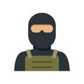 Police special forces icon flat isolated vector