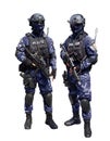 Police special unit over white background