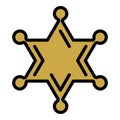 Police star badge icon outline vector. Security equipment Royalty Free Stock Photo