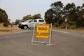 Police and State Emergency Service at the Road to Coles Bay. Tasmania. Australia