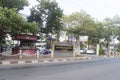 Police station Amphoe Sattahip street view in thailand.