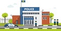 Police station building on white Royalty Free Stock Photo