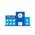 Police station flat icon. Clipart image