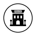 Police, station icon. Black vector graphics