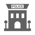 Police, station icon. Gray vector graphics