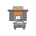 Color illustration icon for Police station, enforcement and police