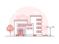 Police station - modern thin line design style vector illustration