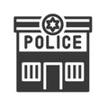 Police station vector, police related solid icon