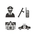 Police station and vehicles Royalty Free Stock Photo