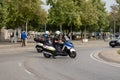 Police stopping the cars because of the protests of the sentence of 2017 Catalan independence referendum