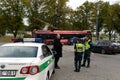 Police on the streets of Vilnius.