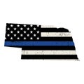 State of Nebraska Police Support Flag Illustration