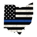 State of Ohio Police Support Flag Illustration