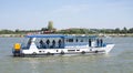 Police support vessel on the Danube river Royalty Free Stock Photo