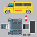 Police suv Car PaperModel cut and glue it Royalty Free Stock Photo