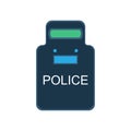 Police swat shield vector illustration icon guard uniform security flat