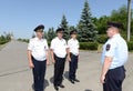 The police take up the protection of the territory of Mamayev Kurgan in Volgograd.